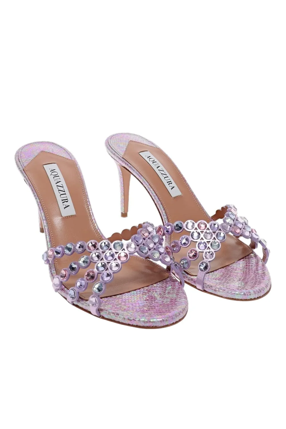 Tequila Pink Crystal Leather Mule