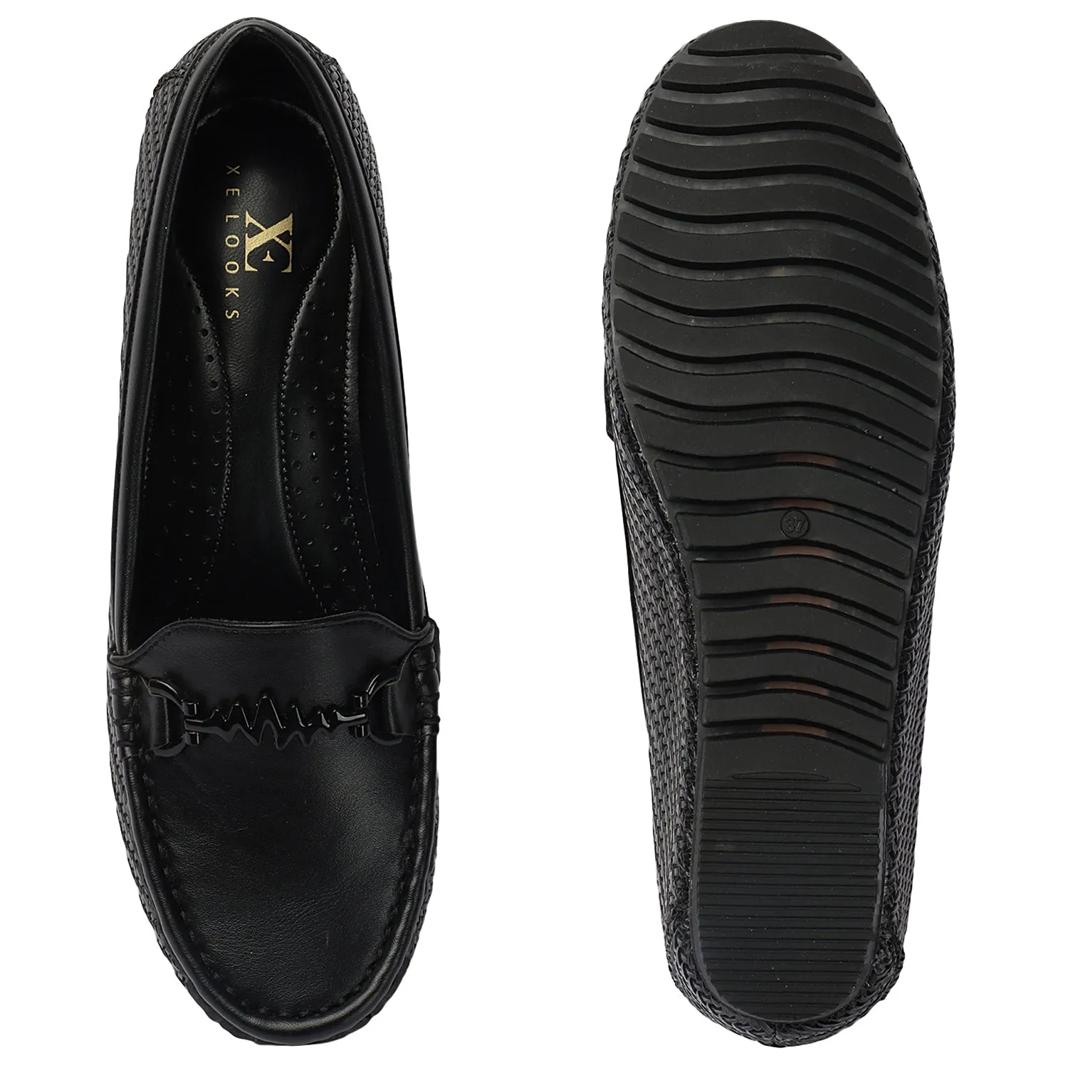 Textured Design Comfortable & Graceful Loafers With Heels