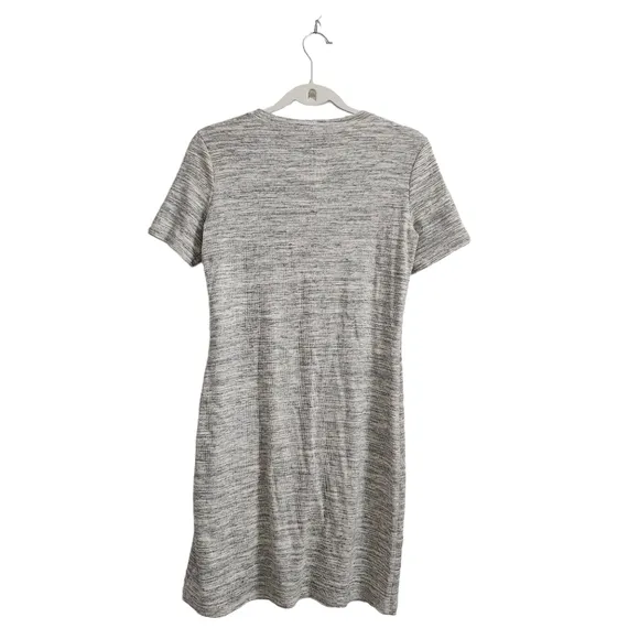 Theory Dress Womens Small T-Shirt Mini Heather Gray Cherry Sterling Rib Knit