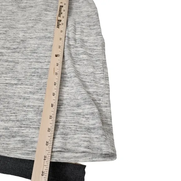Theory Dress Womens Small T-Shirt Mini Heather Gray Cherry Sterling Rib Knit