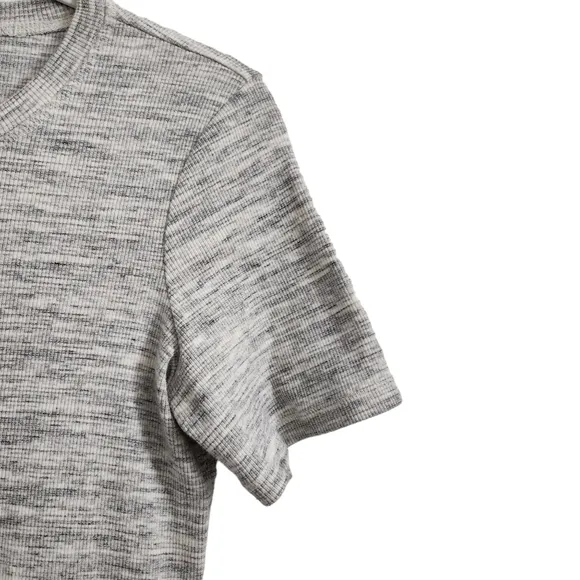 Theory Dress Womens Small T-Shirt Mini Heather Gray Cherry Sterling Rib Knit
