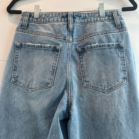 Vervet blue distressed Jean denim flare ankle high rise trendy chic fall 27