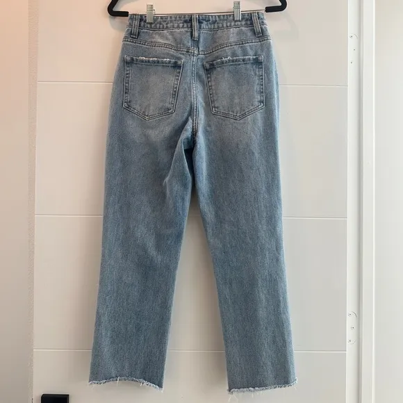 Vervet blue distressed Jean denim flare ankle high rise trendy chic fall 27