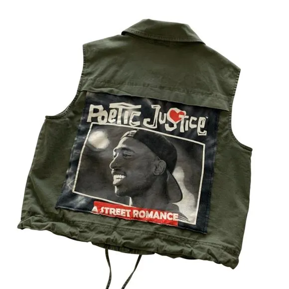 Via Penny Lane Reworked Apparel | 2Pac Poetic Justice Green Vest