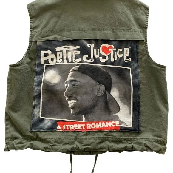 Via Penny Lane Reworked Apparel | 2Pac Poetic Justice Green Vest