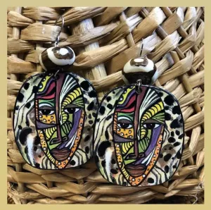 Via Wearable Art Earring Safari Mask