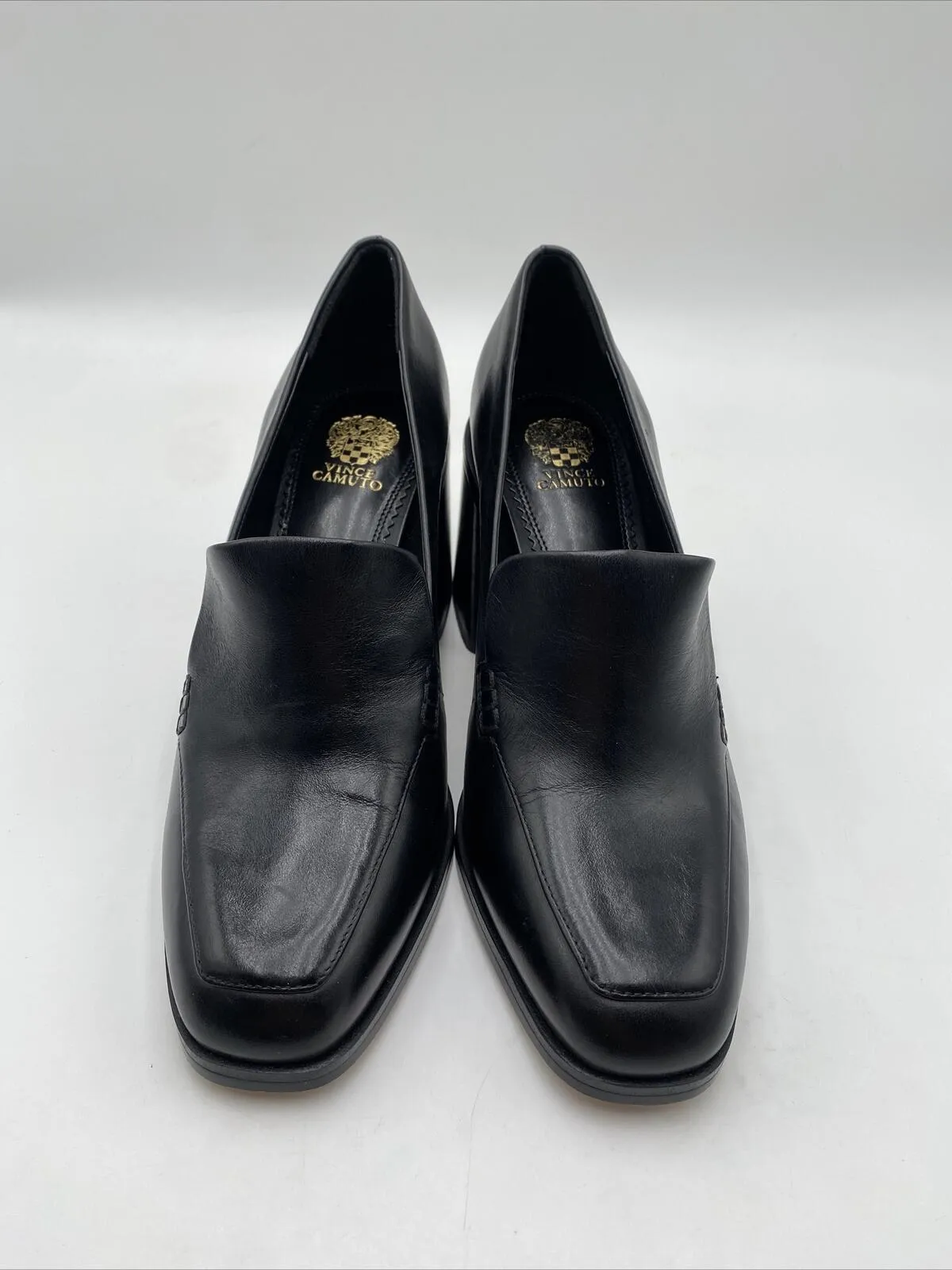 Vince Camuto Women's Segellis Heeled Loafer Clogs Black Size 10M - Very Good