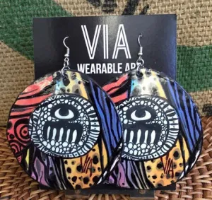 WEARABLE ART EARRING ADINKRA STYLE