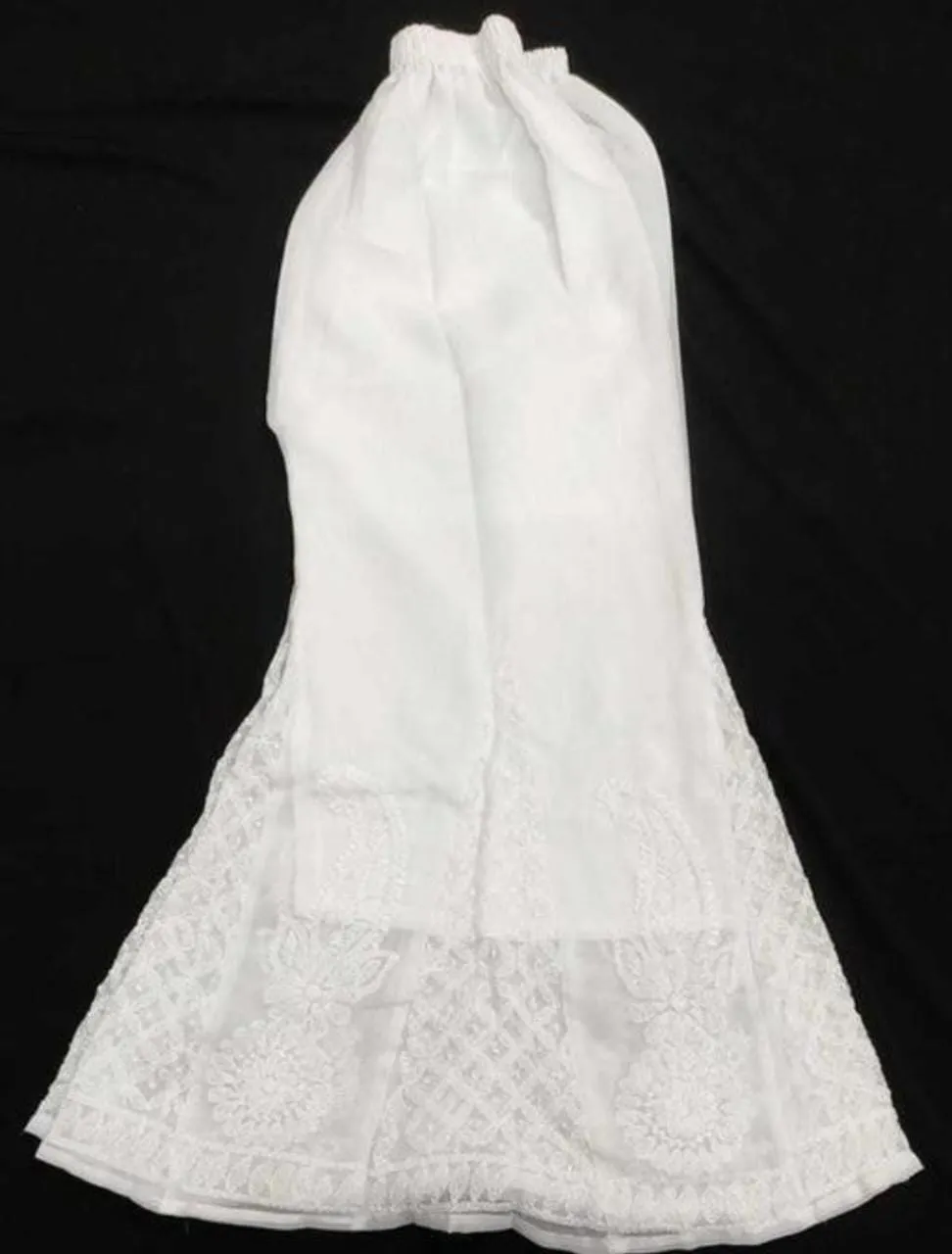 White Lucknowi Chikankari Sharara