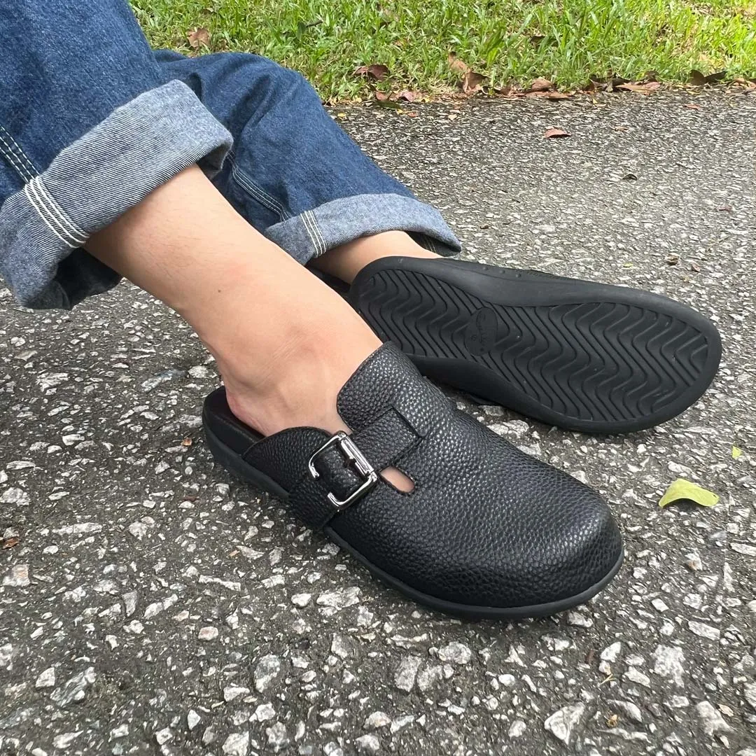 [Wide-Fit] Closed Toe Buckle Clog Sandals [Comfy Health Series]