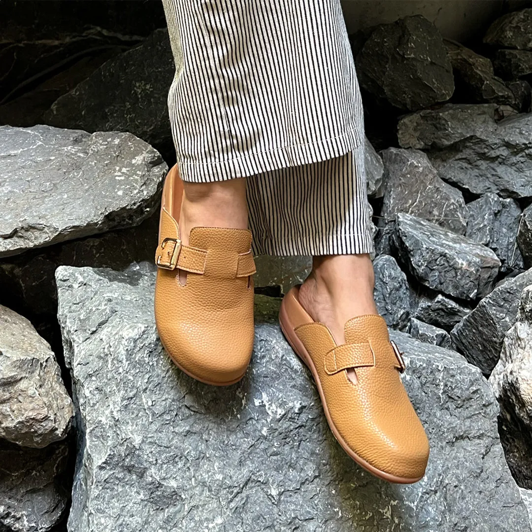 [Wide-Fit] Closed Toe Buckle Clog Sandals [Comfy Health Series]