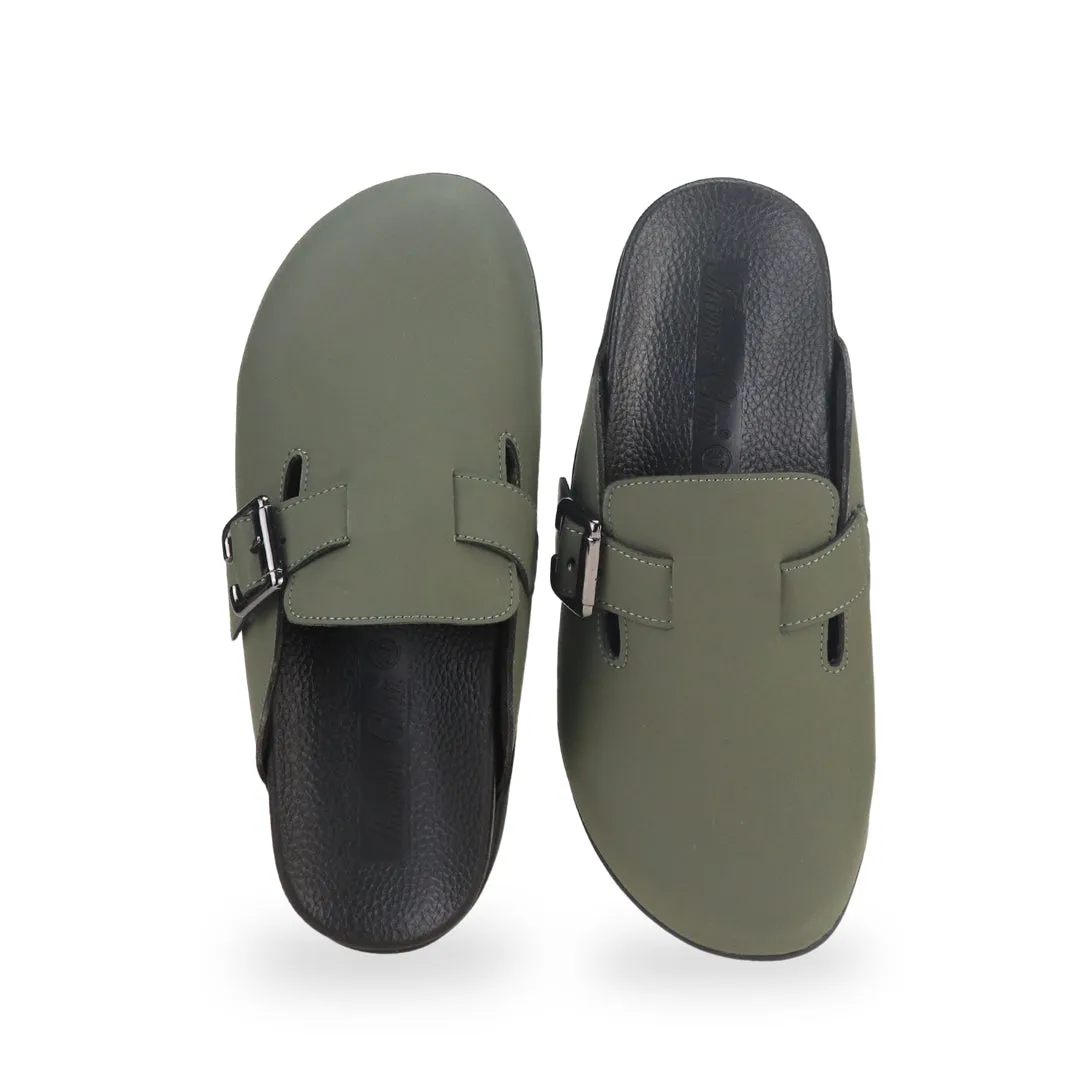 [Wide-Fit] Closed Toe Buckle Clog Sandals [Comfy Health Series]