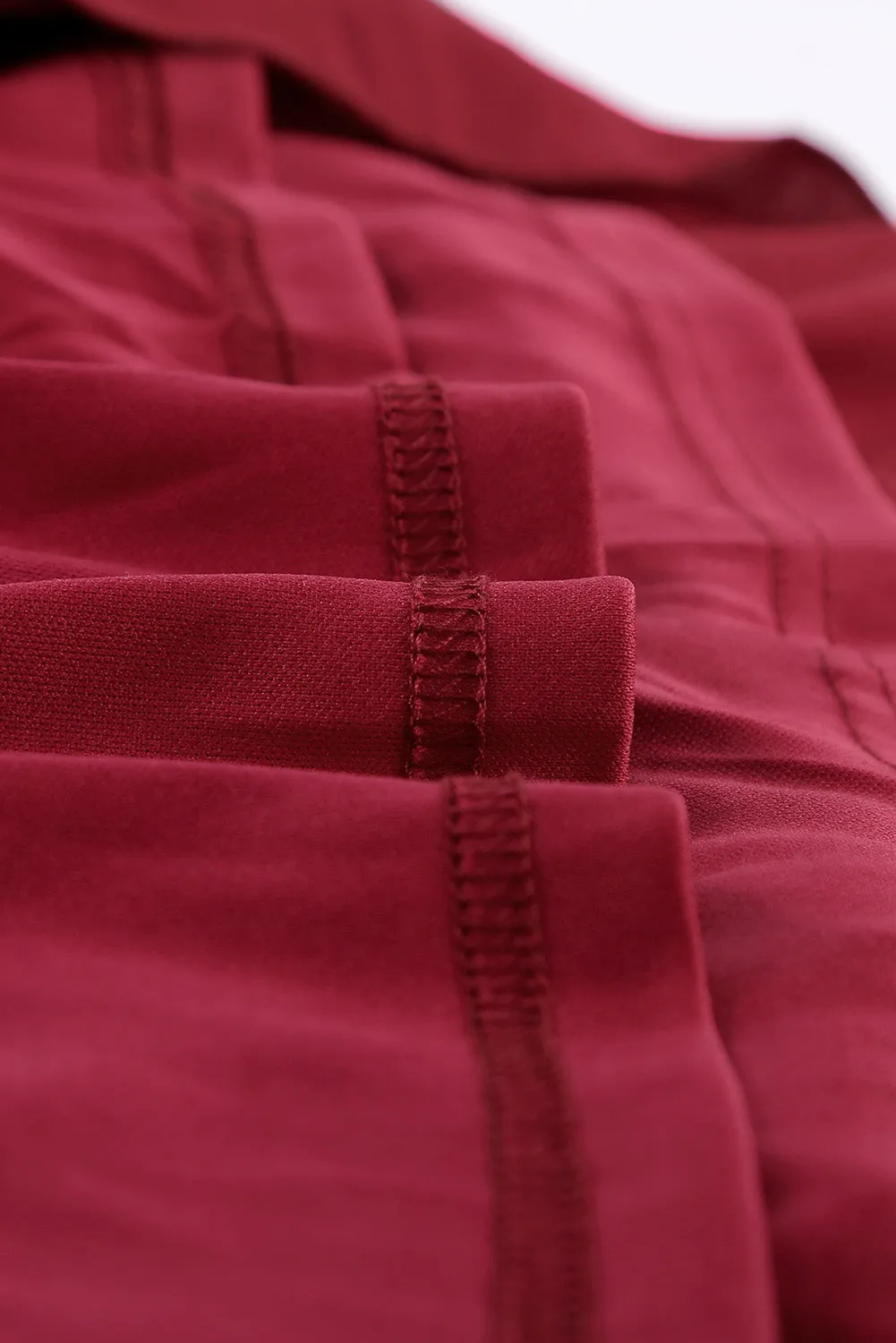 Wine Red Sleeveless V Neck Ruffled Swing Mini Dress