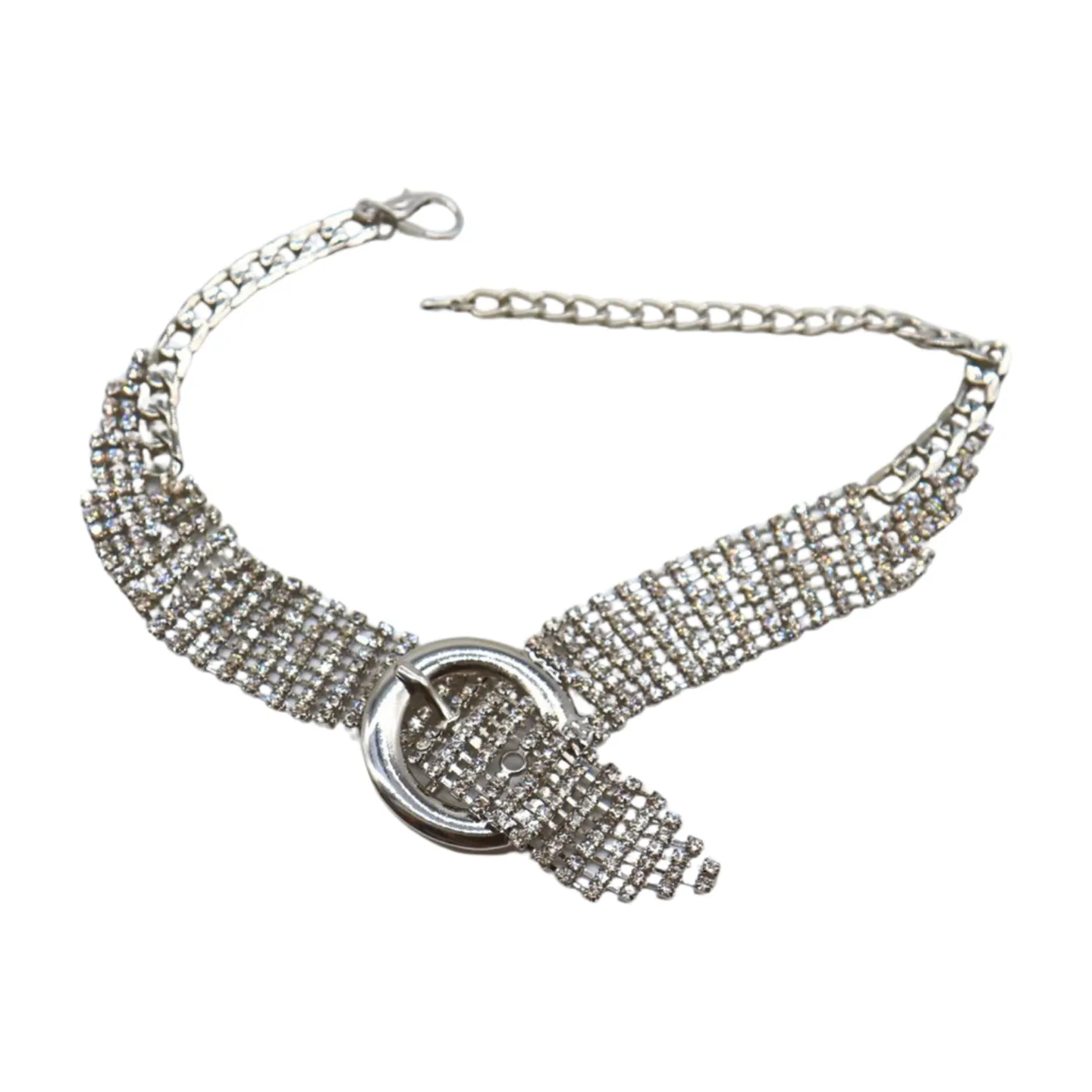 Women Silver Metal Chain Boot Bracelet Anklet Shoe Bling Buckle Charm