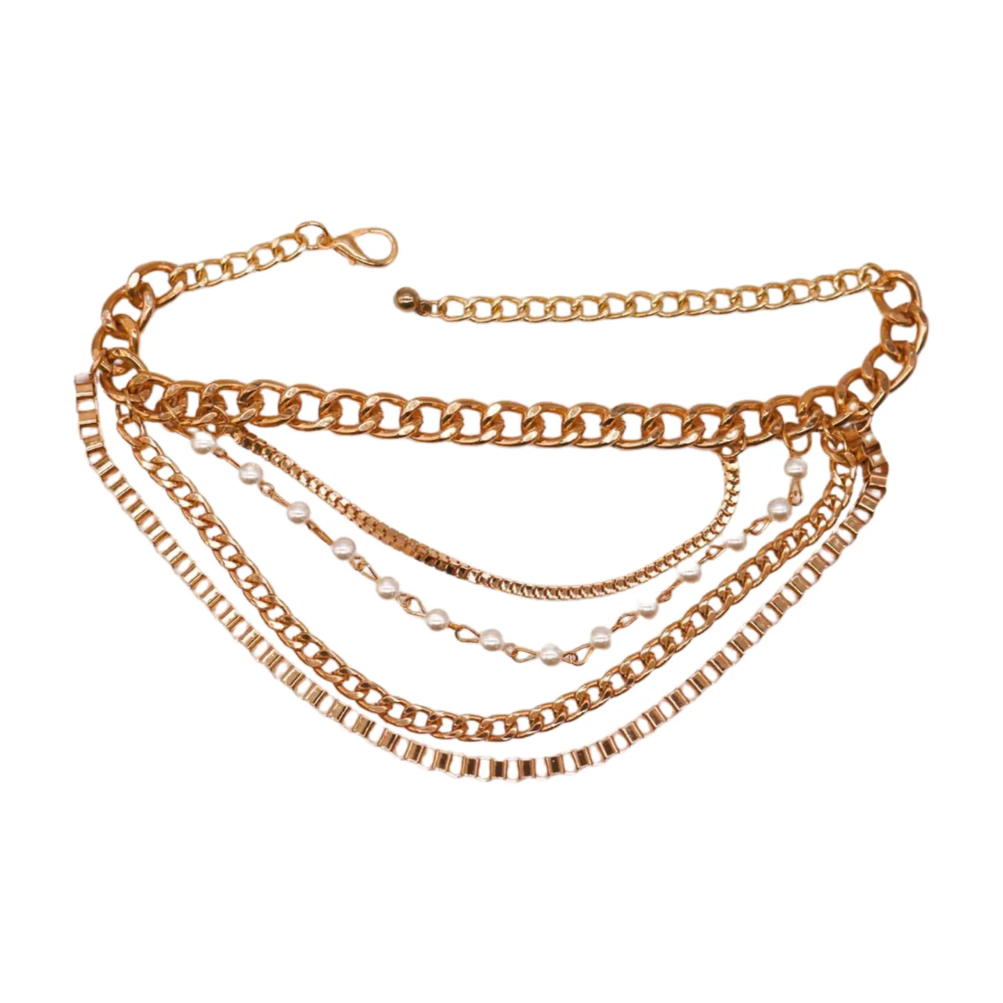 Women Silver Metal Chain Boot Bracelet Anklet Shoe Bling Buckle Charm