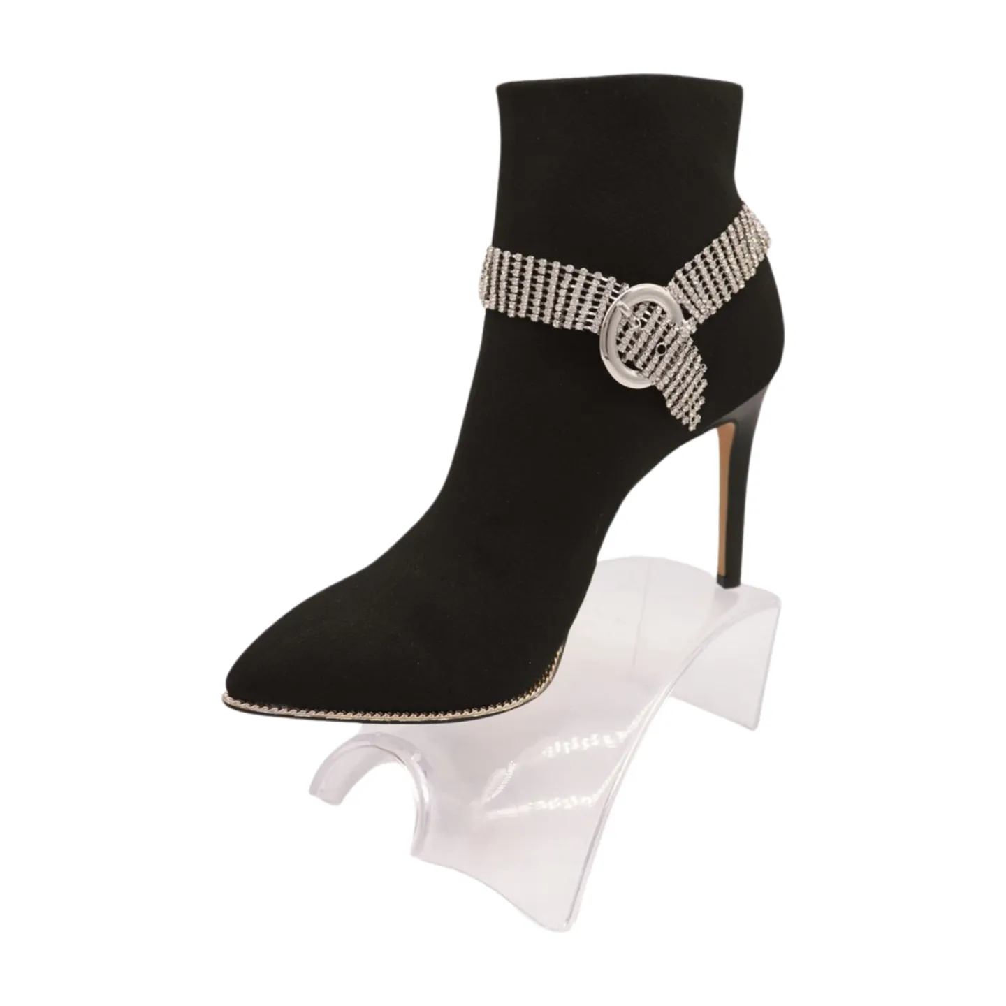 Women Silver Metal Chain Boot Bracelet Anklet Shoe Bling Buckle Charm