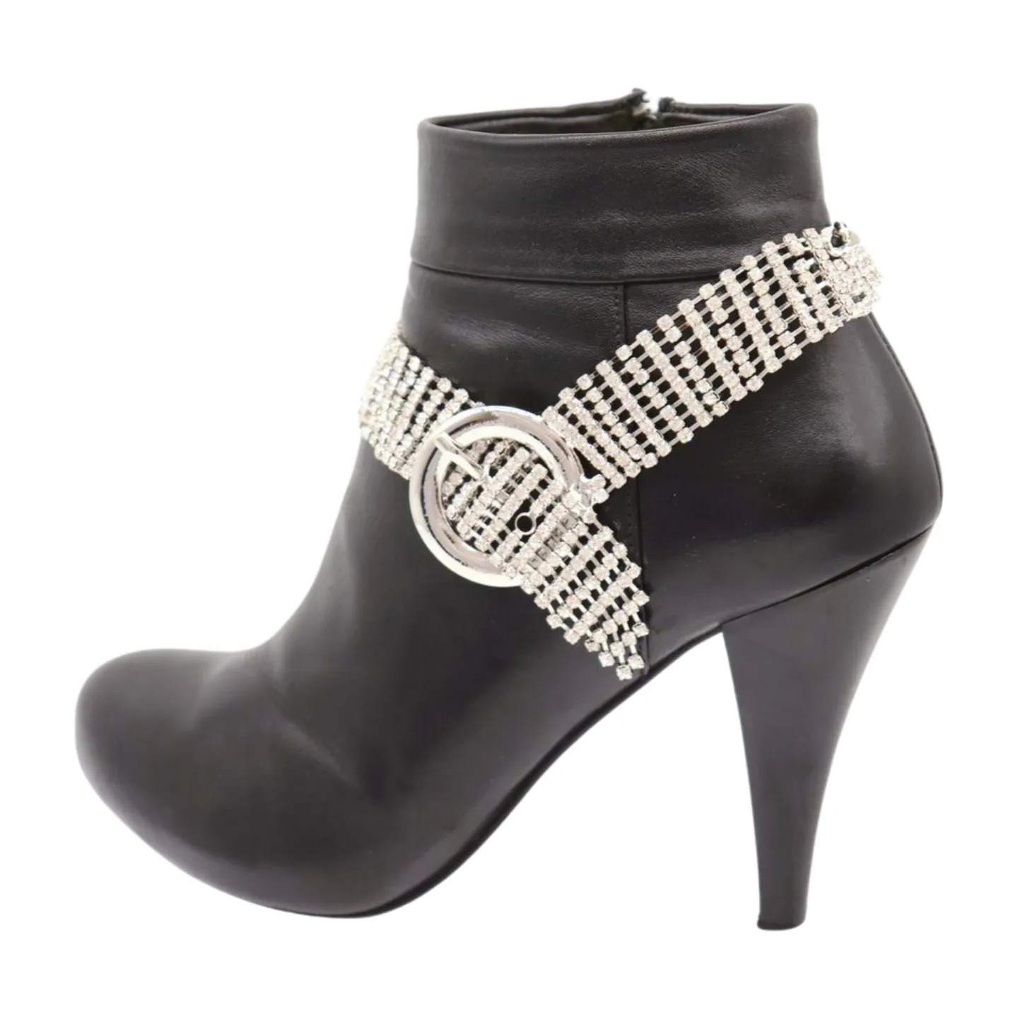Women Silver Metal Chain Boot Bracelet Anklet Shoe Bling Buckle Charm