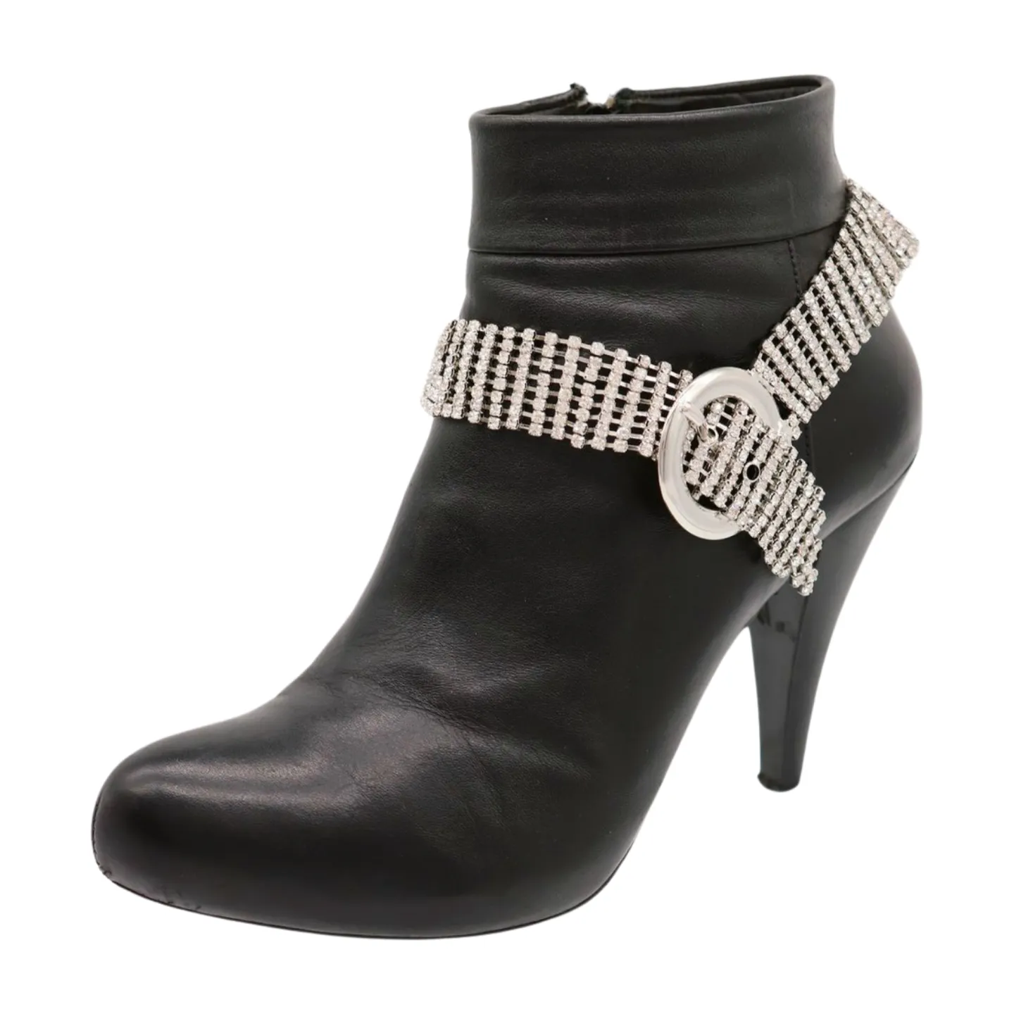 Women Silver Metal Chain Boot Bracelet Anklet Shoe Bling Buckle Charm