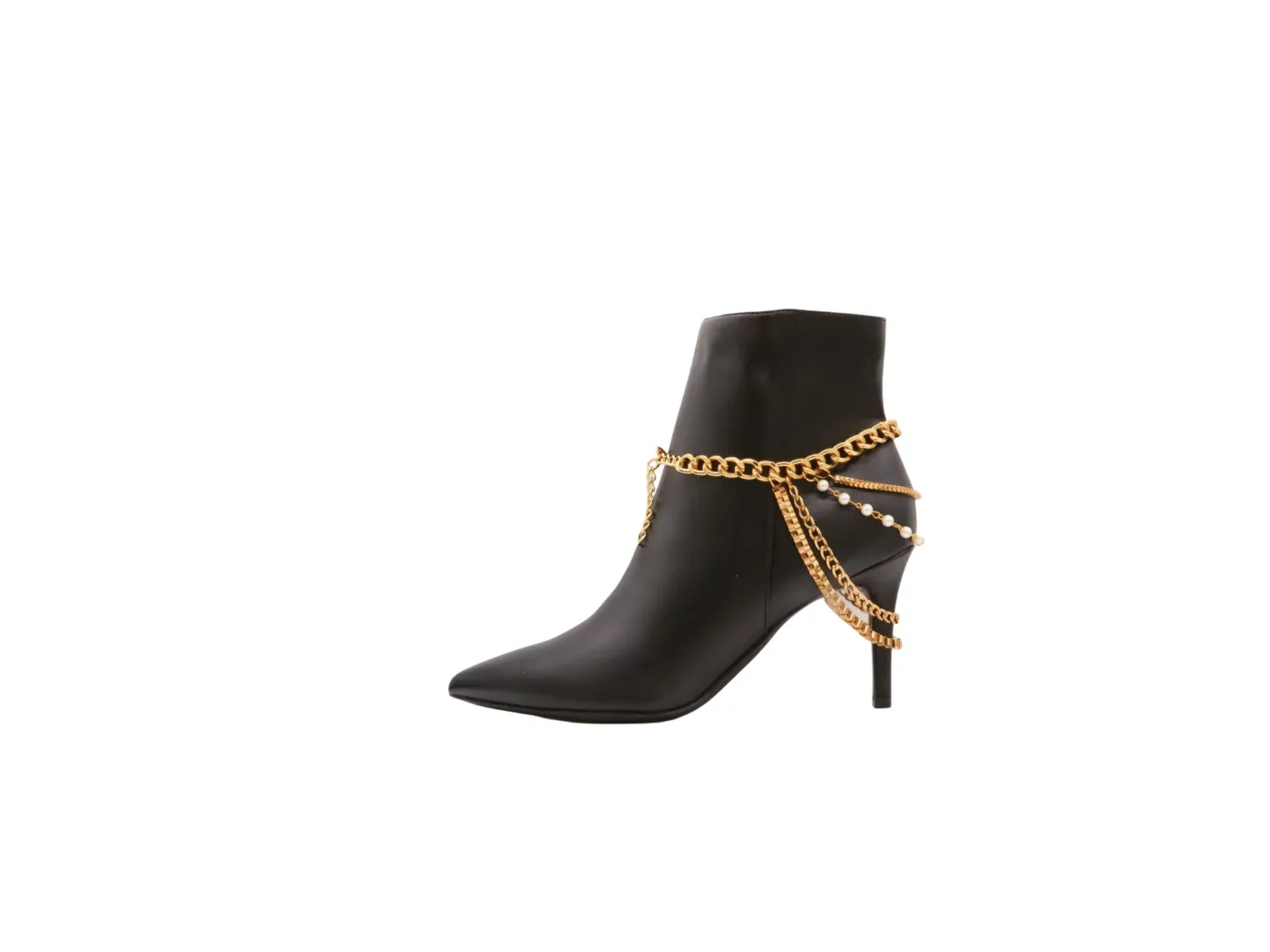 Women Silver Metal Chain Boot Bracelet Anklet Shoe Bling Buckle Charm