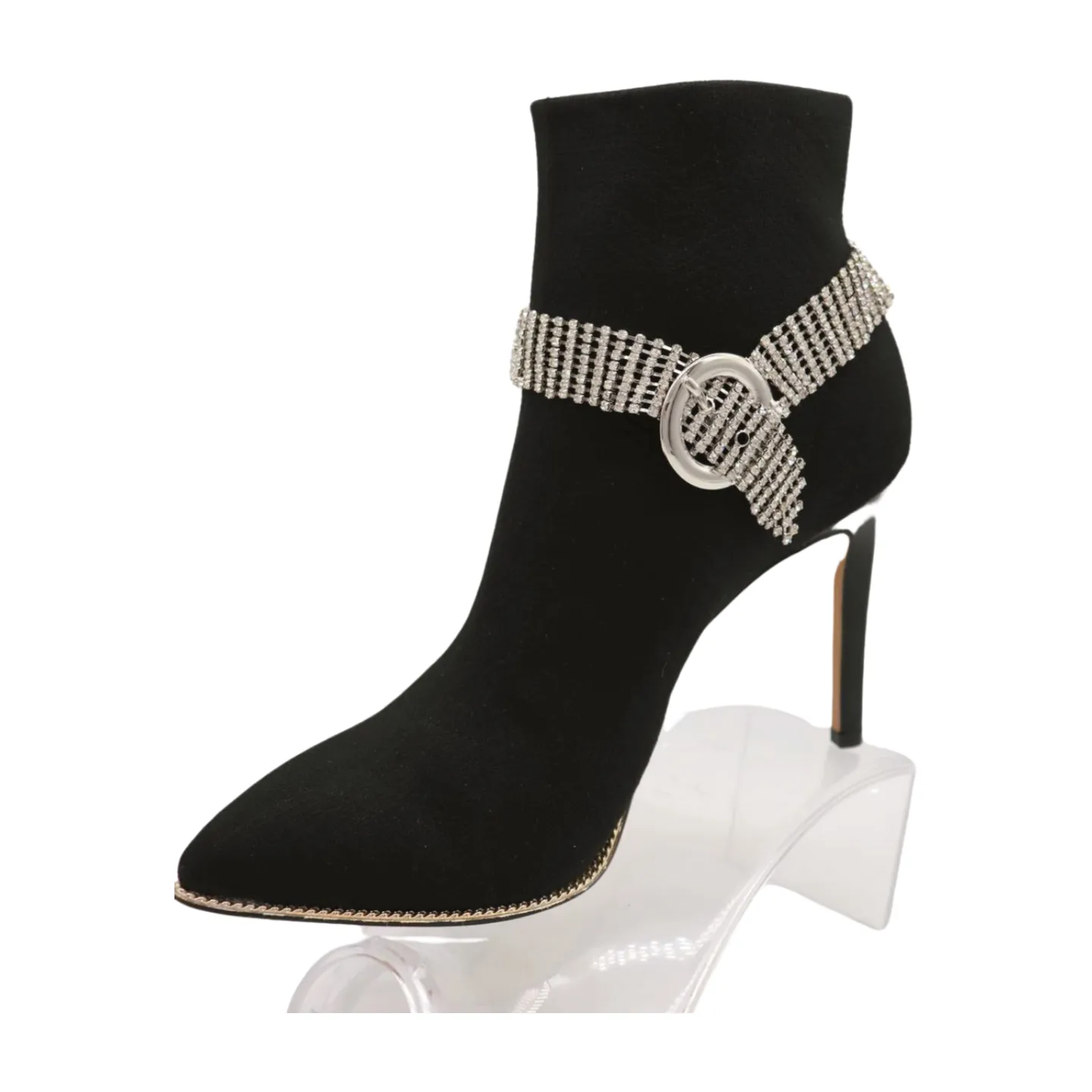 Women Silver Metal Chain Boot Bracelet Anklet Shoe Bling Buckle Charm