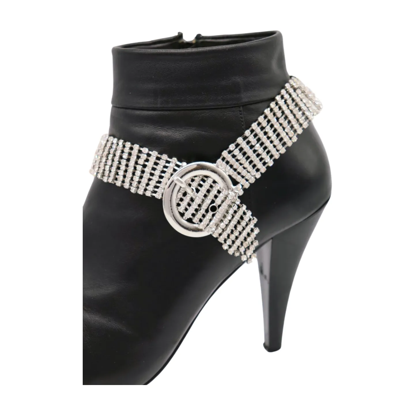Women Silver Metal Chain Boot Bracelet Anklet Shoe Bling Buckle Charm