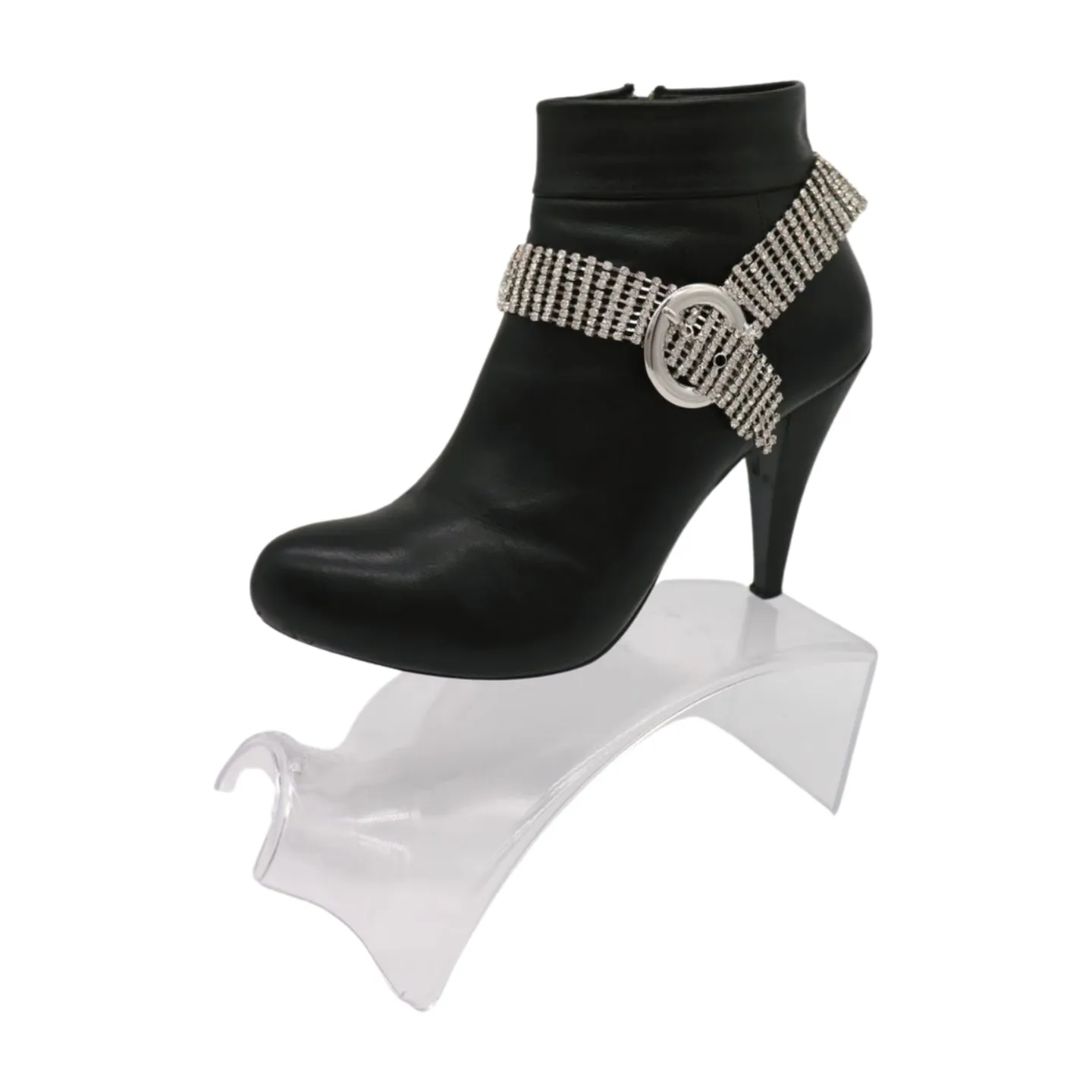 Women Silver Metal Chain Boot Bracelet Anklet Shoe Bling Buckle Charm