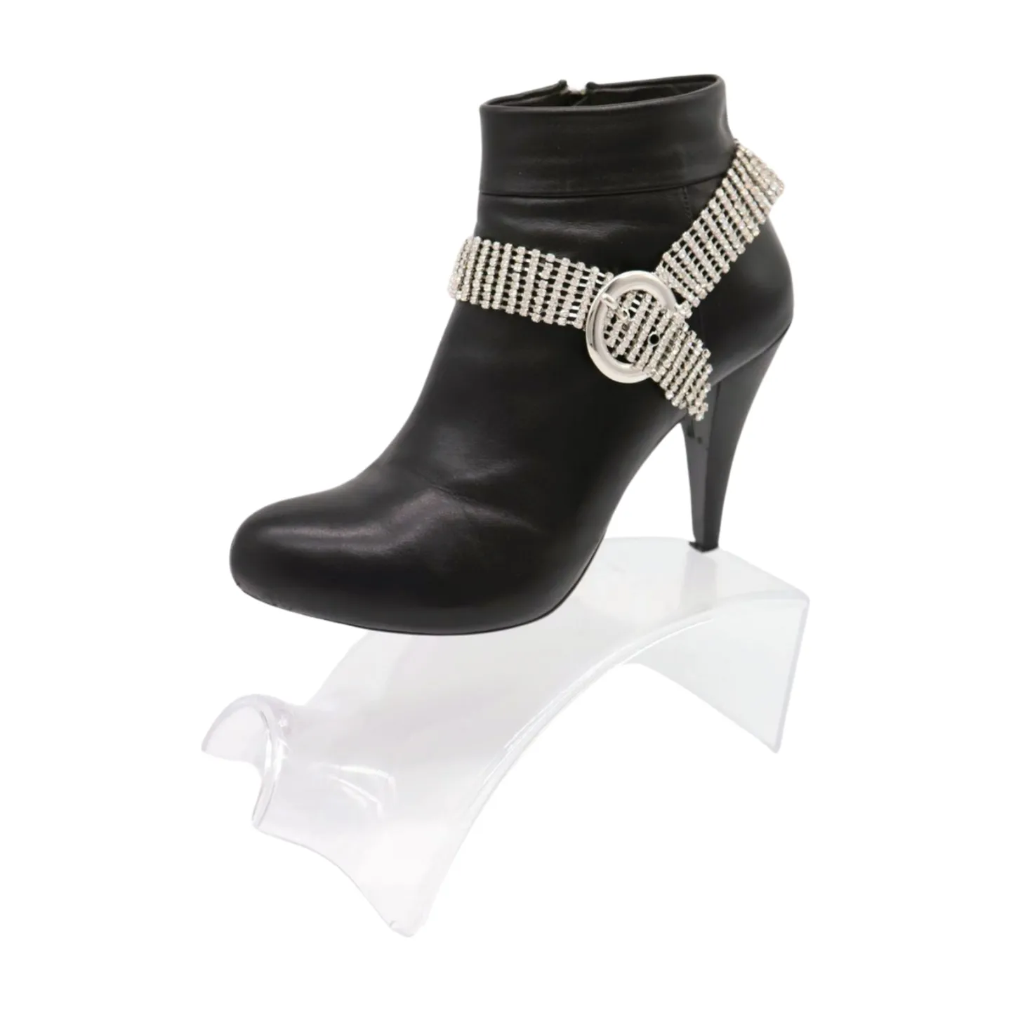 Women Silver Metal Chain Boot Bracelet Anklet Shoe Bling Buckle Charm