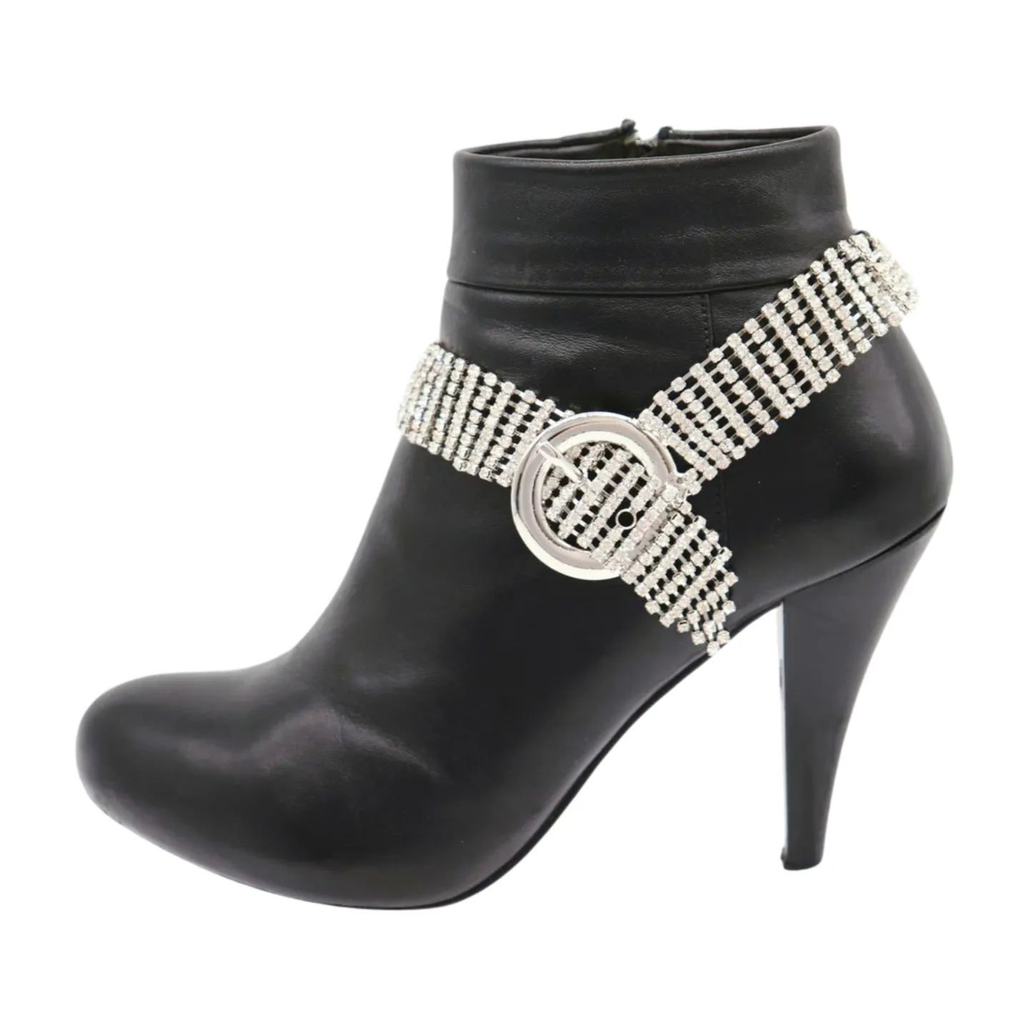 Women Silver Metal Chain Boot Bracelet Anklet Shoe Bling Buckle Charm