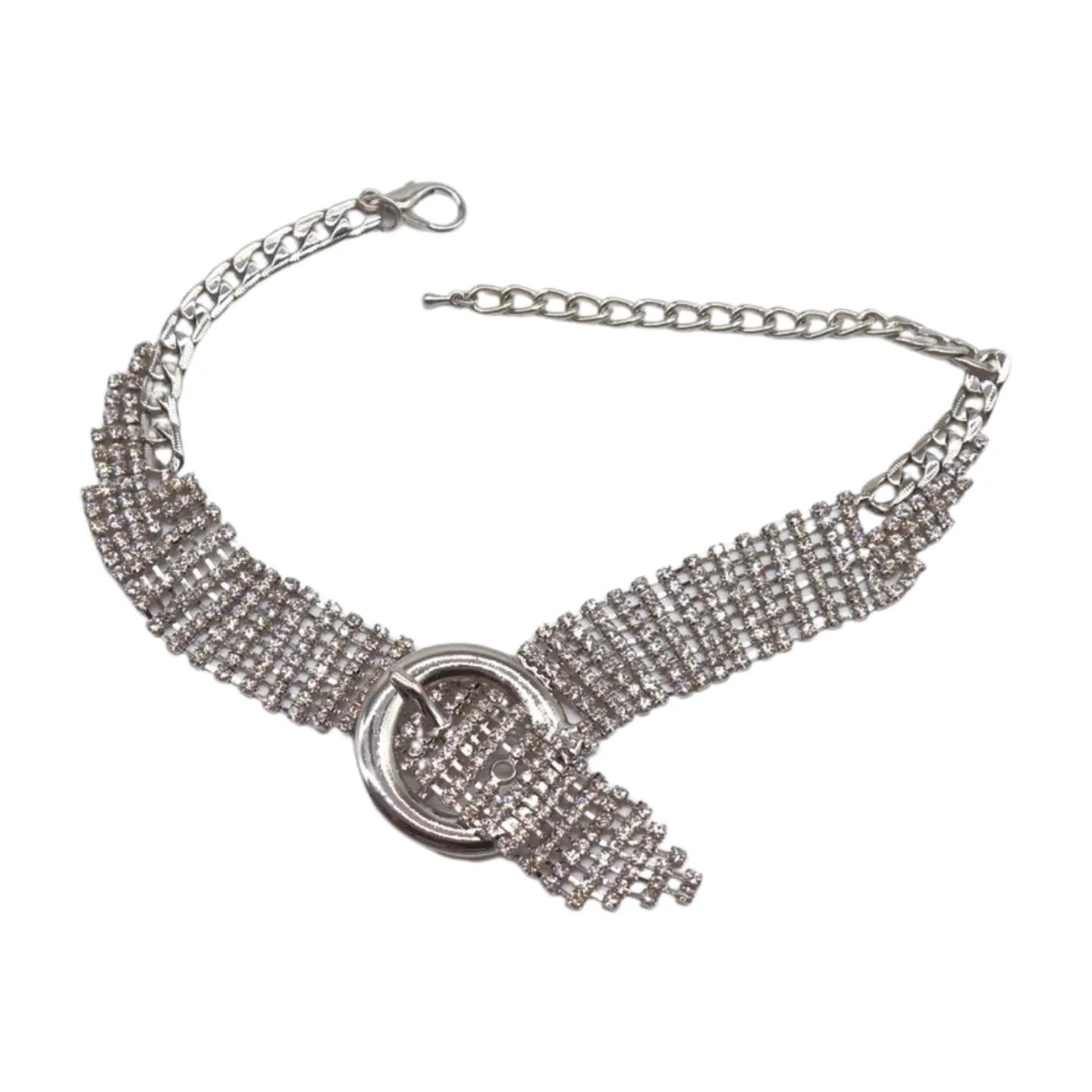 Women Silver Metal Chain Boot Bracelet Anklet Shoe Bling Buckle Charm