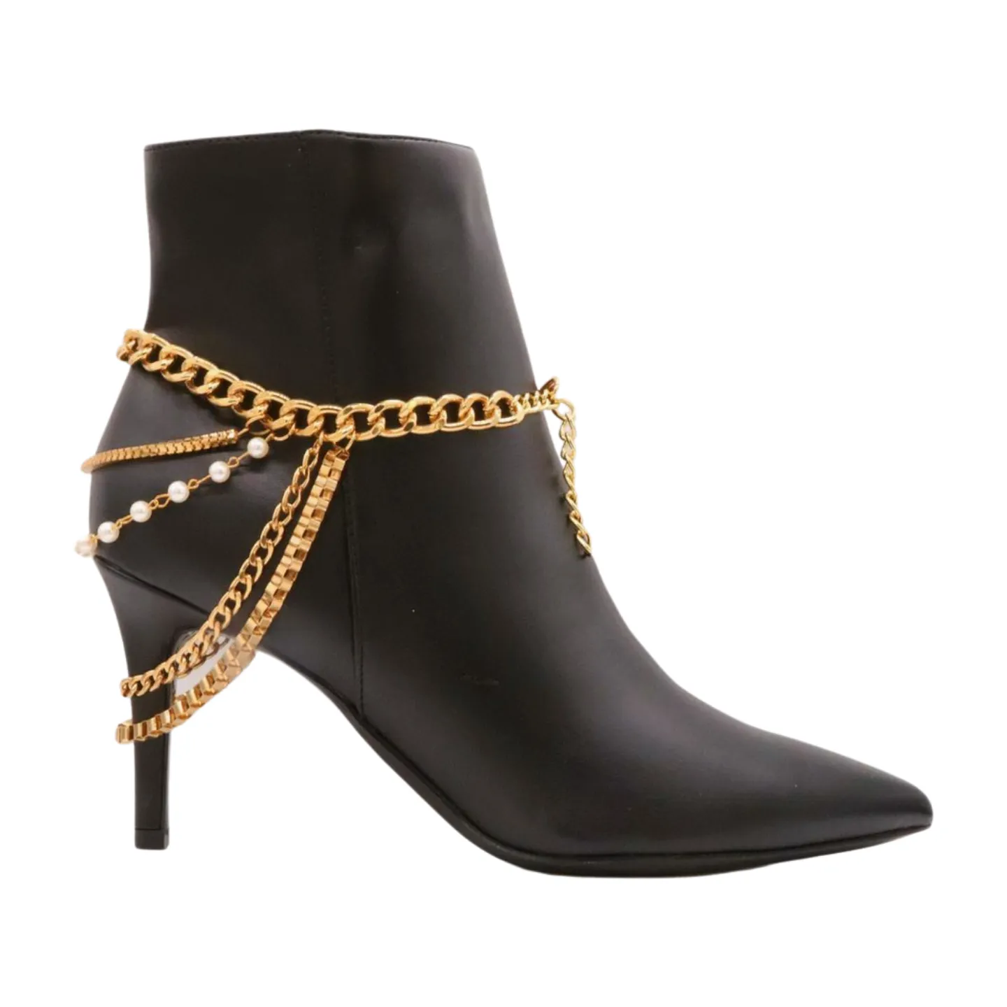 Women Silver Metal Chain Boot Bracelet Anklet Shoe Bling Buckle Charm