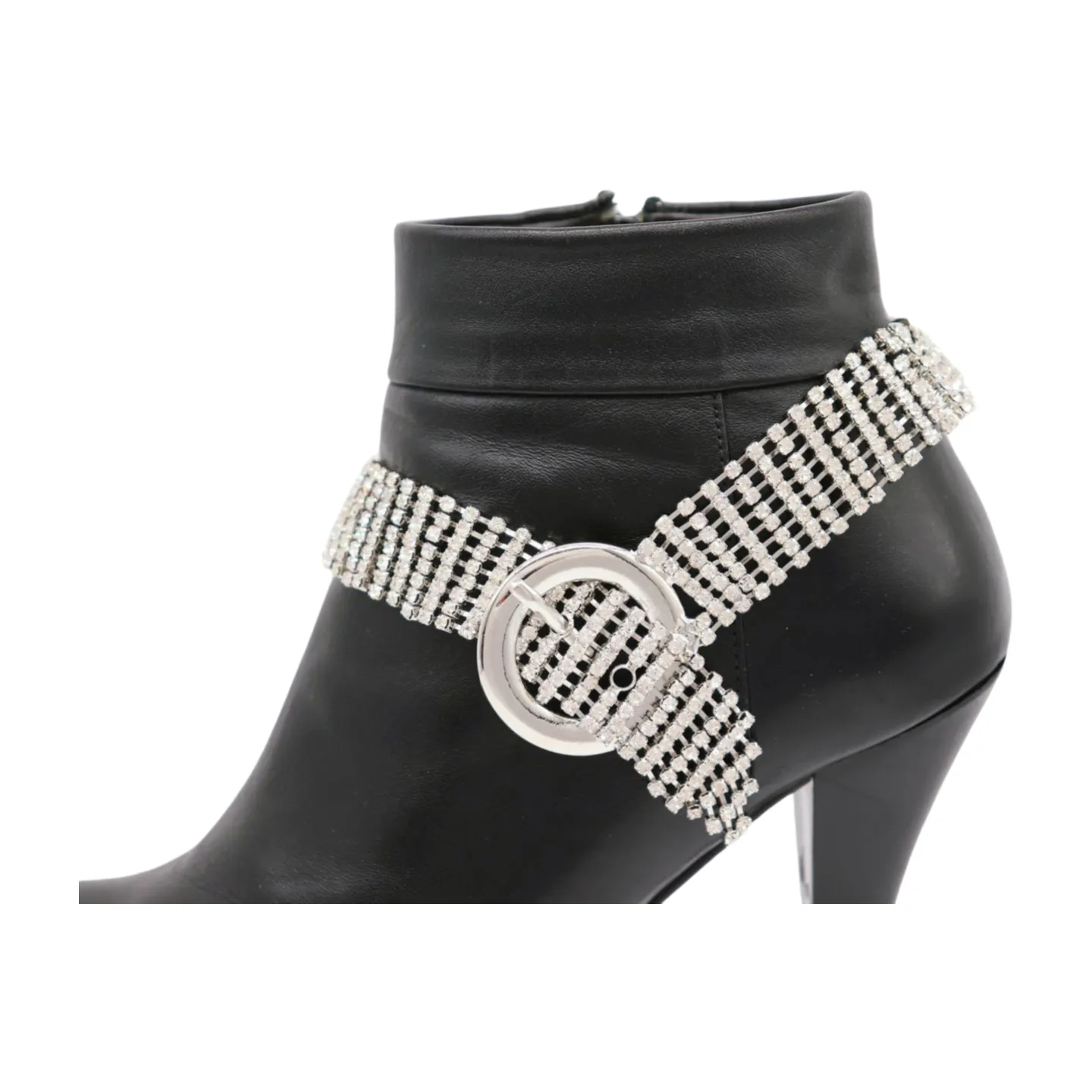 Women Silver Metal Chain Boot Bracelet Anklet Shoe Bling Buckle Charm