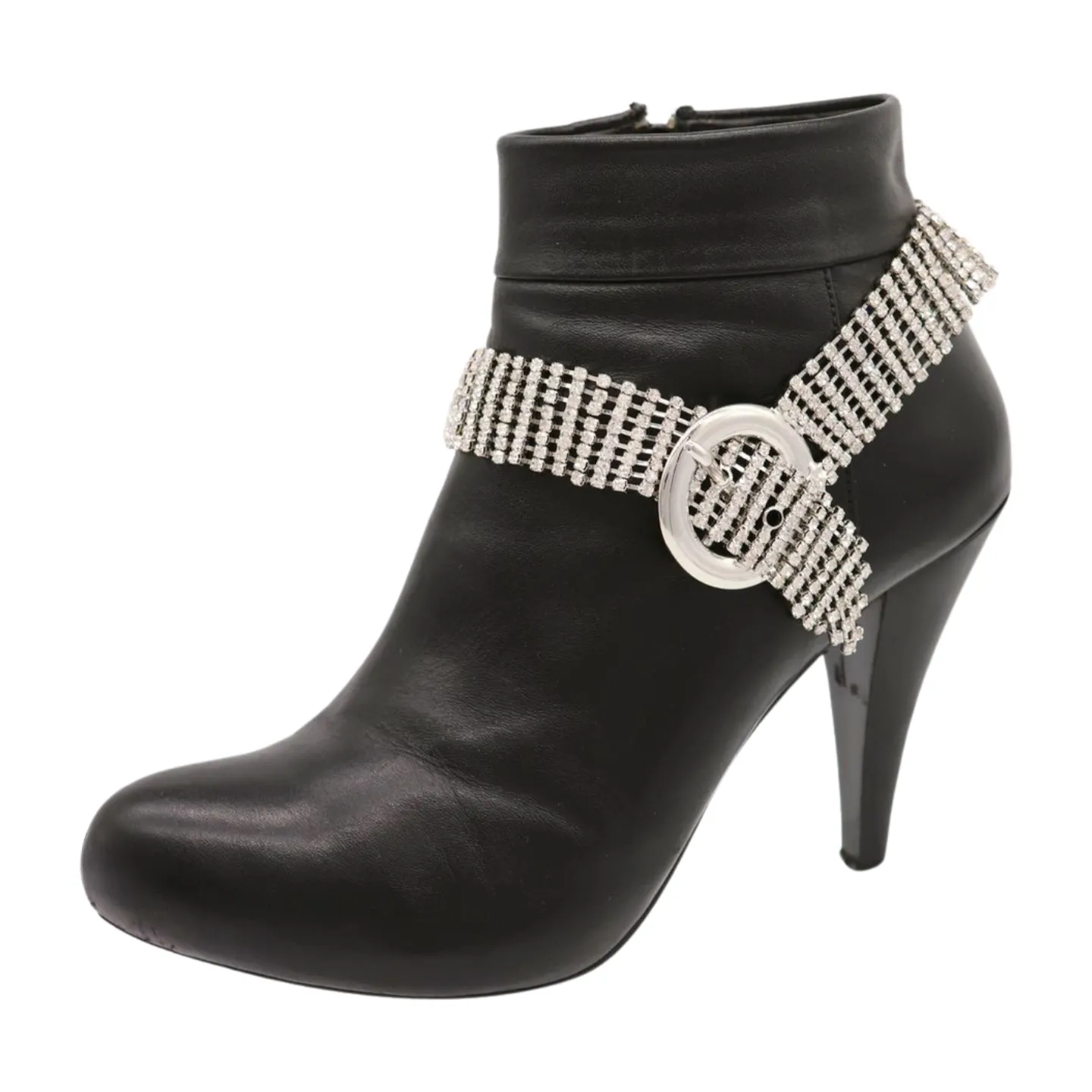 Women Silver Metal Chain Boot Bracelet Anklet Shoe Bling Buckle Charm