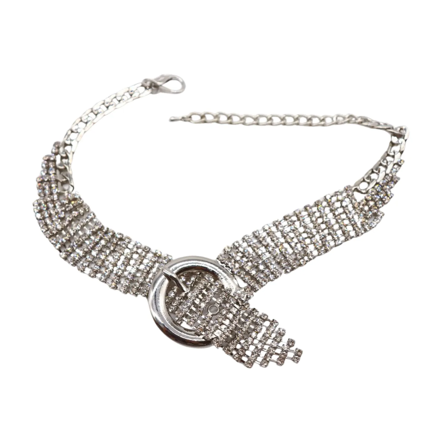 Women Silver Metal Chain Boot Bracelet Anklet Shoe Bling Buckle Charm