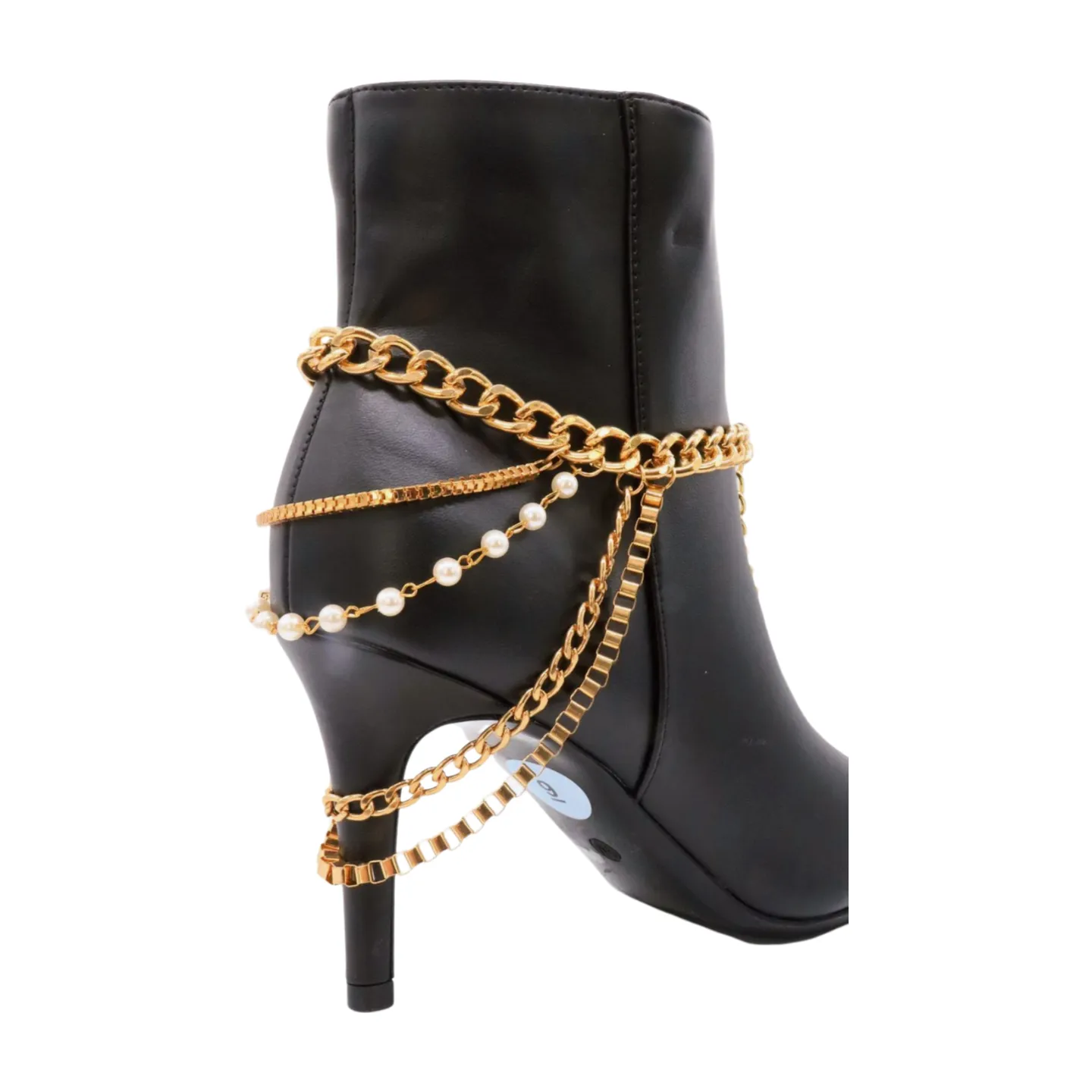 Women Silver Metal Chain Boot Bracelet Anklet Shoe Bling Buckle Charm