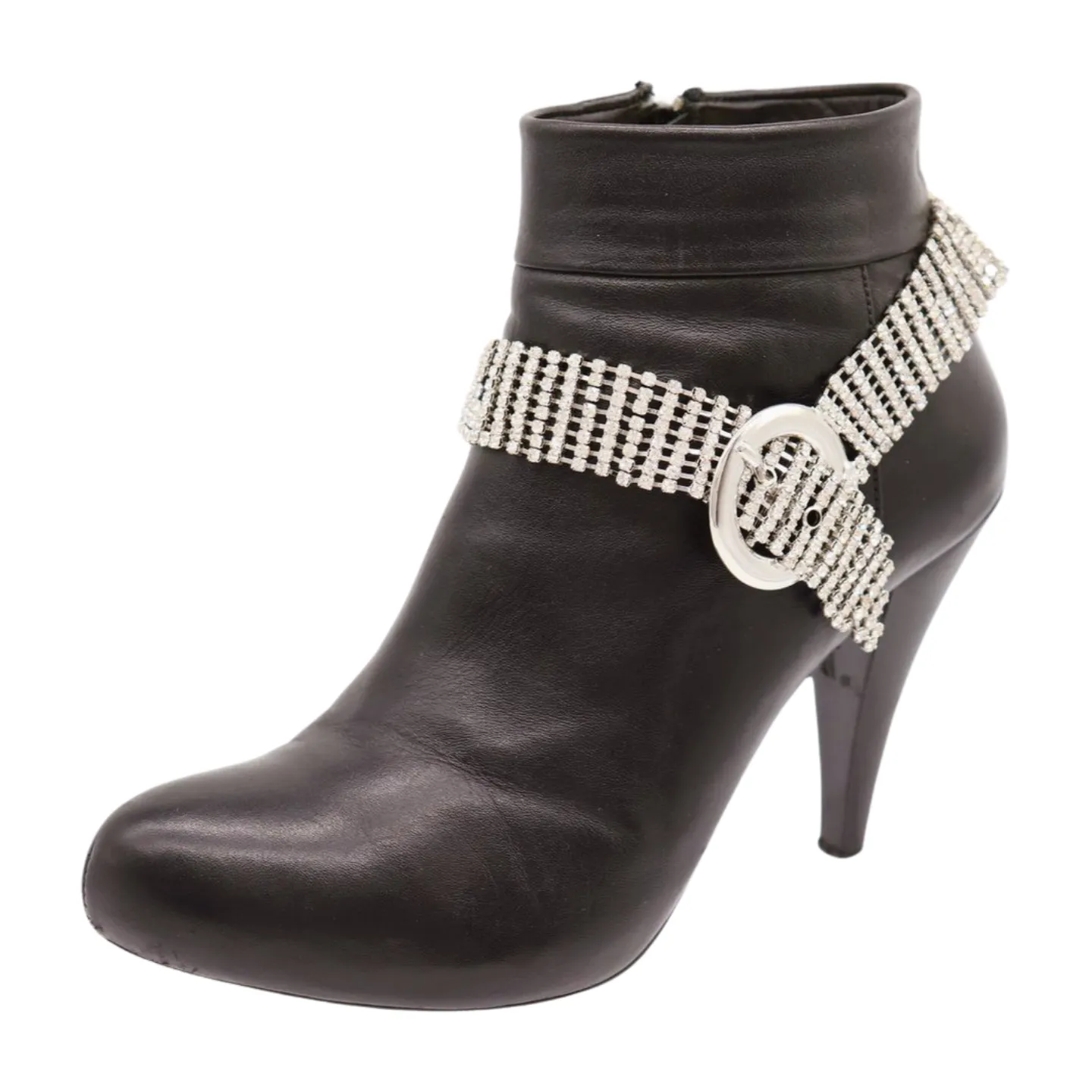 Women Silver Metal Chain Boot Bracelet Anklet Shoe Bling Buckle Charm