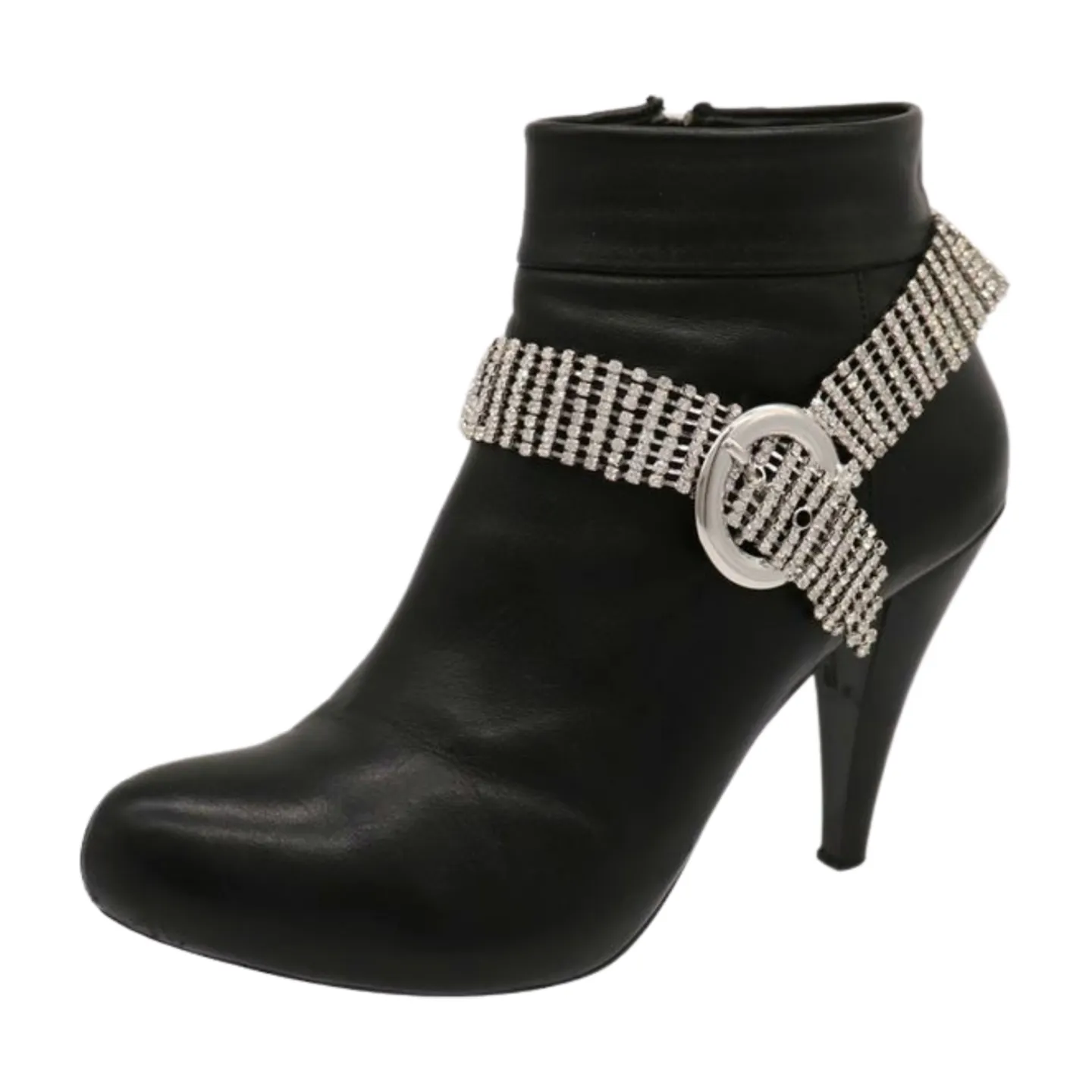 Women Silver Metal Chain Boot Bracelet Anklet Shoe Bling Buckle Charm