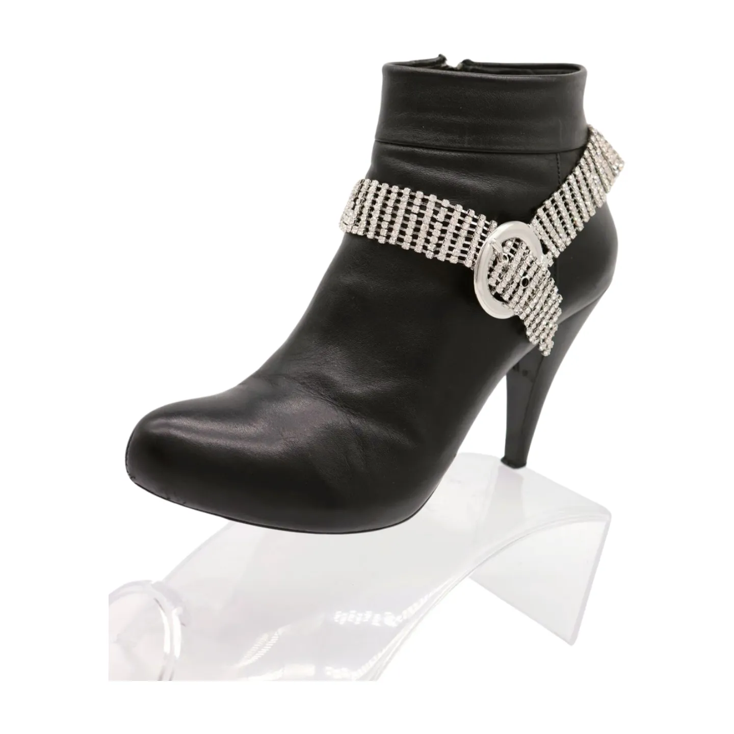 Women Silver Metal Chain Boot Bracelet Anklet Shoe Bling Buckle Charm