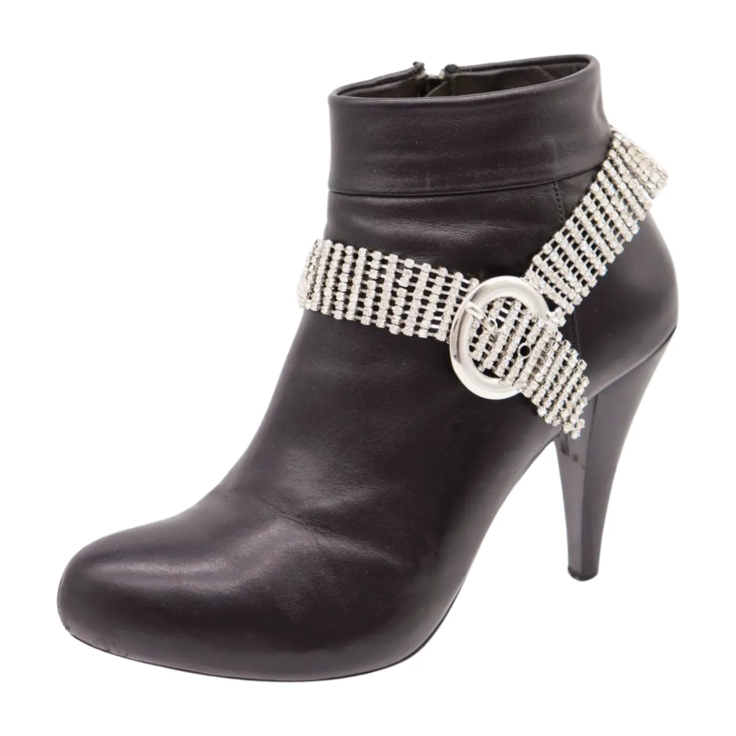 Women Silver Metal Chain Boot Bracelet Anklet Shoe Bling Buckle Charm