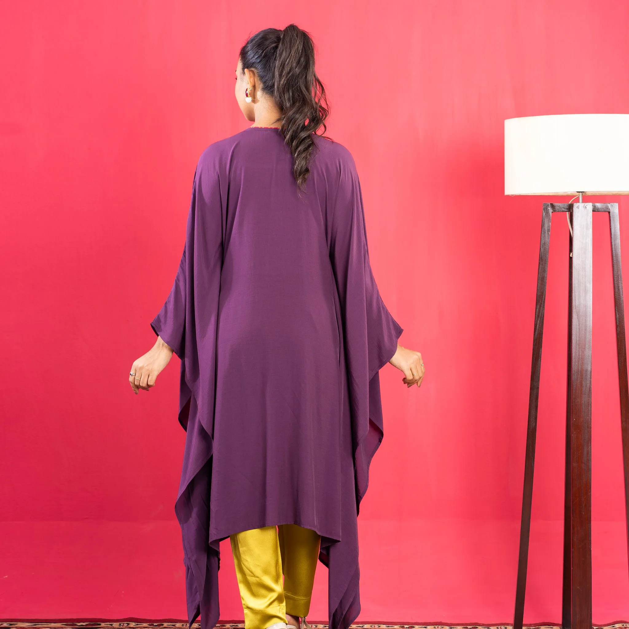 Womens Premium Kurti- Eggplant