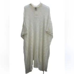 Zara Ecru Ivory Wool Blend Open Knit Long Cape Poncho Size M